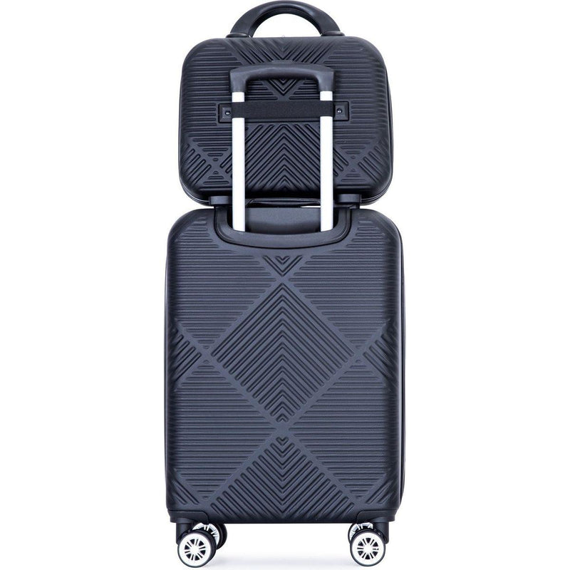 2Piece Luggage Sets ABS Lightweight Suitcase, Spinner Wheels, (20/14) BLACK
