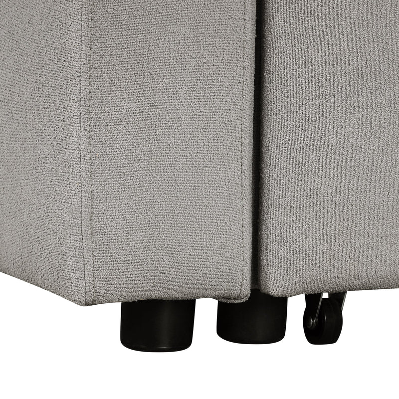 87.4" L-shape Sofa Bed Pull-out Sleeper Sofa with Wheels, USB Ports, Power Sockets for Living Room, Grey