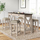 Console Table With 4 Stools - Antique White by HouseOfZazla
