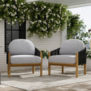 Grotta Outdoor Wood Club Chair Set of 2 by HouseOfZazla