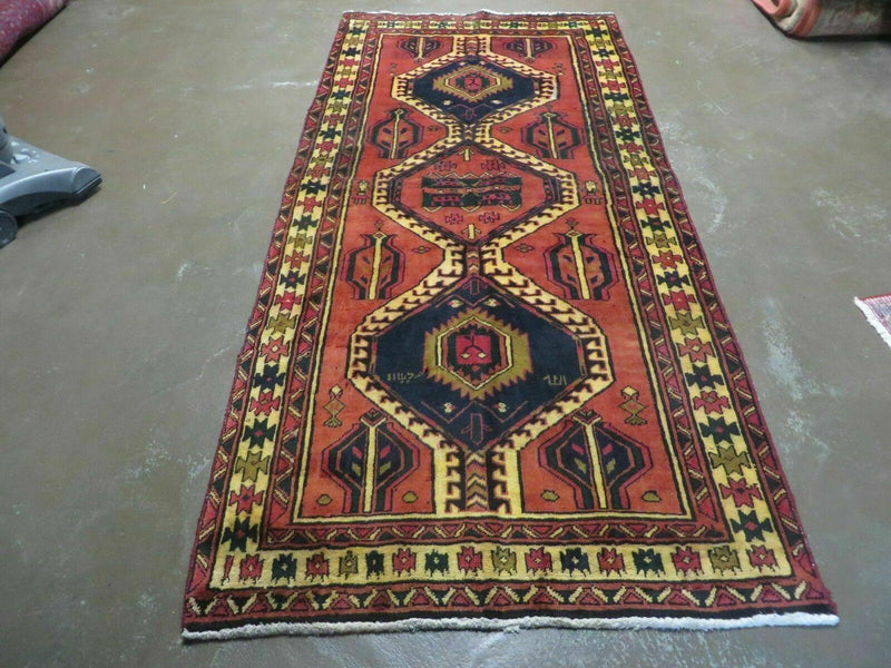 3' 4"X 7' Antique Handmade Turkish Wool Rug Organic
