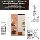 Wall Mounted Full Length Mirror With Shelf And Hook by HouseOfZazla
