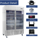 54"W Commercial Refrigerator with Glass Doors