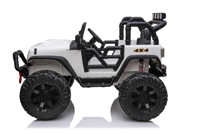 24V JEEP Double Drive Children Ride- on Car With 200Wx2 12V9AHx2Battery, Parent Remote Control, Electron assisted steering wheel, Foot Pedal, Led lights, music board with bluetooth/MP3/music/ volume