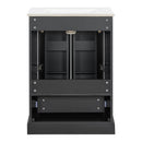 Bathroom Vanity With Sink, 1 Divided Drawer And 2 Soft Close Doors With Double Shelf