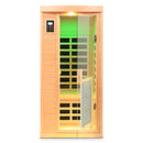 Low Emf Front Door With Heating Panel 1 People Hemlock Far Infrared Indoor Sauna Room - Natural by HouseOfZazla