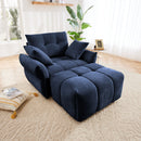 Ergonomic Single Seater Sofa With Ottoman, High Resilience Support Cushions by HouseOfZazla