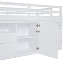 Loft Bed With 4 Drawers, Underneath Cabinet And Shelves by HouseOfZazla
