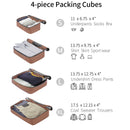 4 Piece Luggage Suitcase Set, Hard Shell Lightweight Expandable Travel Luggage With 4 Packing Cubes