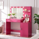 Vanity Desk With Mirror And Lights, 46.4In Dressing Table With 2 Large Drawer & Large Vertical Organizer, 3 Level Dresser & 3 Lighting Modes Adjustable Brightness, Suitable For Bedroom by HouseOfZazla