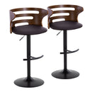 Cosi - Mid Century Modern Adjustable Barstool With Swivel With Rounded T Footrest (Set of 2) by HouseOfZazla