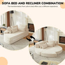 Semi Circular 2 In 1 Sofa Bed With Neck Pillow And Throw Pillows by HouseOfZazla