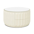 Facino - Round Storage Coffee Table - White Birch by HouseOfZazla