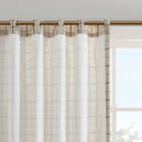 Plaid Rod Pocket and Back Tab Curtain Panel with Fleece Lining Natural 50x95