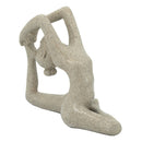 8.5x4.5x7' Beige Resin and Stone Yoga Figurine in King Pigeon Pose by HouseOfZazla