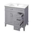 Modern Bathroom Vanity With Sink, Storage Cabinet, Soft Close Doors, Deep & Standard Drawers