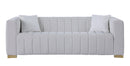 A modern channel sofa take on a traditional Chesterfield,White color,3 seater