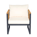 Outdoor 4-Piece Acacia Wood and Metal Patio Sofa Set by HouseOfZazla