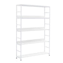 5-Tier Home Office Bookcase Open Bookshelf Storage Large 5 Shelf Bookshelf Furniture with Metal Frame, White