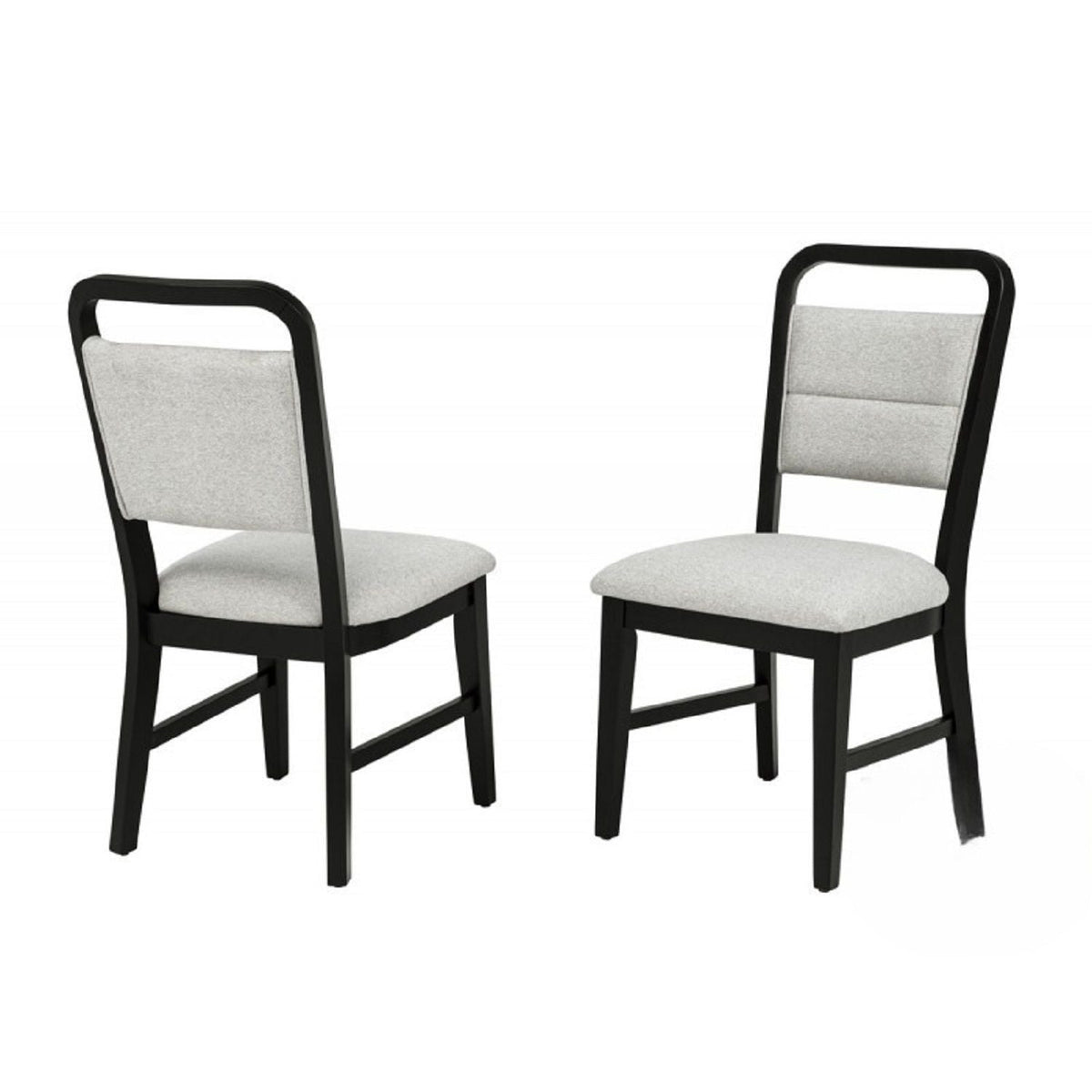 Dining Set With Round Table And 4 Upholstered Chairs - Black / Gray, photo 2 of 10