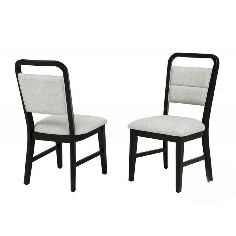 Dining Set With Round Table And 4 Upholstered Chairs - Black / Gray, photo 2 of 10