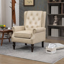 Modern Accent Chair Lounge Chair with Sturdy Wood Legs in Camel PU Leather