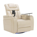 270 Degree Swivel Power Recliner With Tray Table, Phone Holder, Cup Holder, USB Port by HouseOfZazla