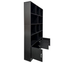 70.87" Tall Bookshelf with 10 Cubes and 3 Doors