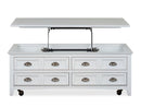 Heron Cove - Lift Top Storage Cocktail Table With Casters - Chalk White