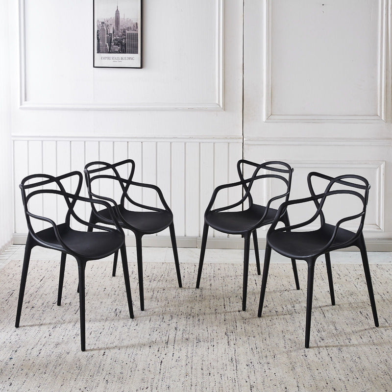 Dining Chair (Set of 4) - Black - Plastic, photo 3 of 7
