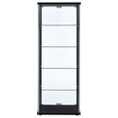 Delphinium 4-Shelf Clear Glass Curio Display Cabinet Black