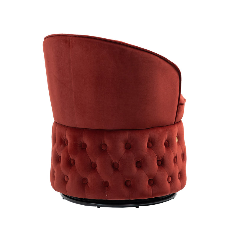 360 Degree Swivel Cuddle Barrel Accent Sofa Chairs, Round Armchairs with Wide Upholstered, Fluffy Velvet Fabric Chair for Living Room, Bedroom, Office, Waiting Rooms