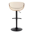 Symphony - Mid Century Modern Adjustable Barstool With Swivel With Rounded T Footrest (Set of 2)