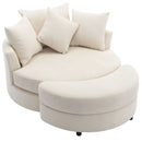 360° Swivel Accent Barrel Chair With Storage Ottoman & 4 Pillows, Modern Leisure Chair Round Accent For Living Room by HouseOfZazla