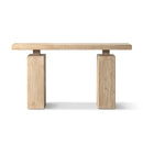 Calder 60' Solid Reclaimed Elm Plinth Console Table, Heritage Light Natural Brown