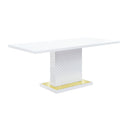 Gaines - High Gloss Dining Table With Pedestal Base by Unique Piece Furniture