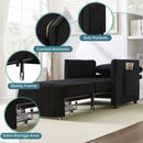 Upholstered Convertible Sleeper Sofa With 5 Position Backrest, Side Pockets, Storage by HouseOfZazla