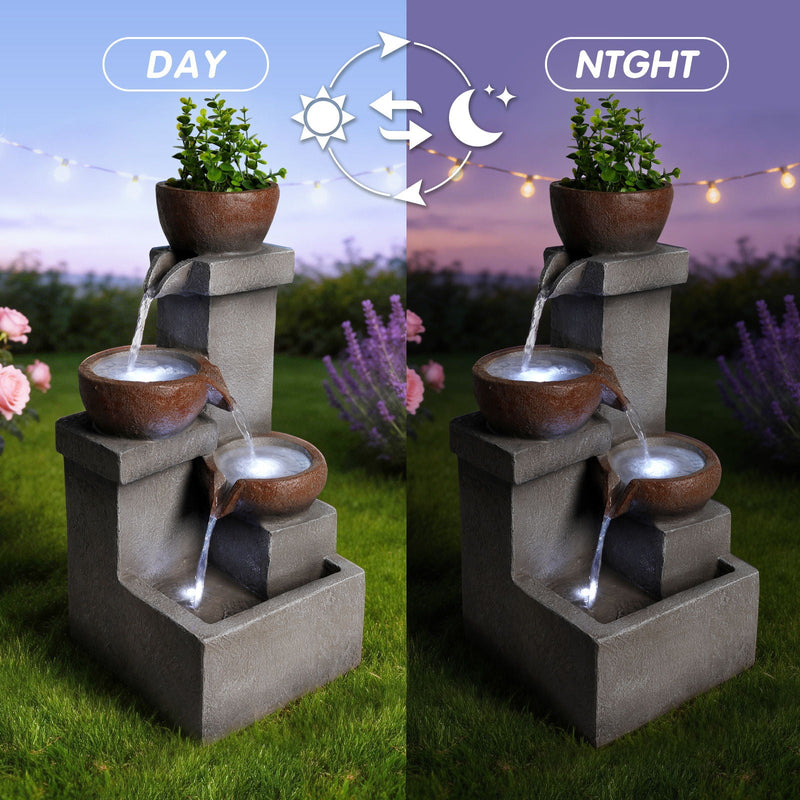 LED Waterfall Fountain Outdoor For Garden - Gray, photo 2 of 11