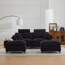 Modern Deep Seat Sectional Sofa With Ottoman