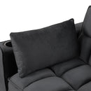 55.3" 4-1 Multi-functional Sofa Bed with Cup Holder and USB Port for Living Room or Apartments Black