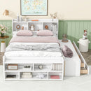 Bed With Bookcase Headboard, Under Bed Storage Drawers And Bed End Storage Case by HouseOfZazla
