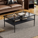 Rectangle Coffee Table With Tempered Glass Top And Legs, Modern Table For Living Room by Unique Piece Furniture