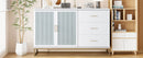 Murphy Bed With Frosted Glass Doors Design, Fake Drawers, Metal Legs by HouseOfZazla