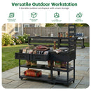 TOPMAX 62.3'' Patio Kitchen Island Solid Wood Kitchen Cart by HouseOfZazla