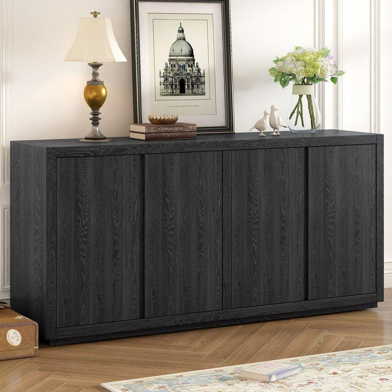 Distinctive Features of a Four-Door Cabinet Sideboard with Ash Veneer suitable for Hallway, Entryway, Living Room