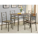 5 Piece Rectangle Dining Set With Tubing Base by HouseOfZazla