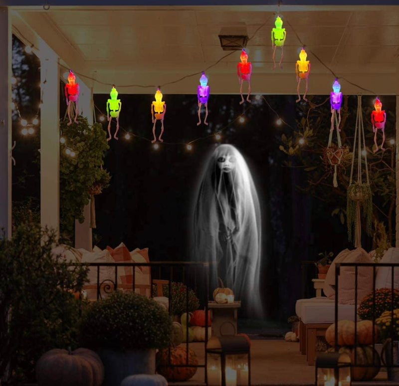 10Ft Solar Powered Skeleton Lights Halloween String Lights -20LEDs 2 Lighting Modes, photo 6 of 6