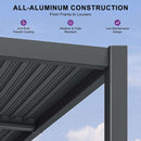 [10X12FT] Alora Modern Louvered Aluminum Pergola With Sloped Roof (SAK41765)