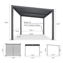 [10X12FT] Alora Modern Louvered Aluminum Pergola With Sloped Roof (SAK41765)