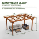 [10X12FT] Alora Premium Extra Large Outdoor Weather-Resistant Wooden Grape Pergola (SAK16278)